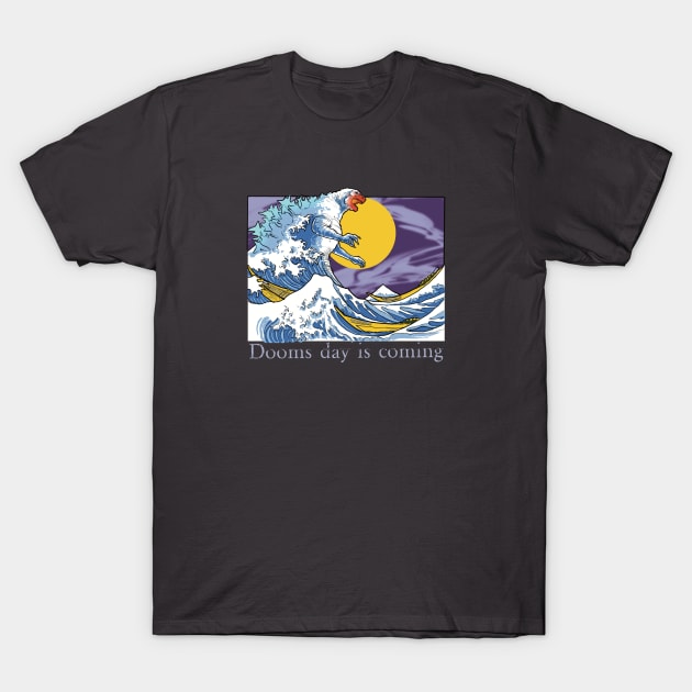 godzilla wave T-Shirt by Paskalamak